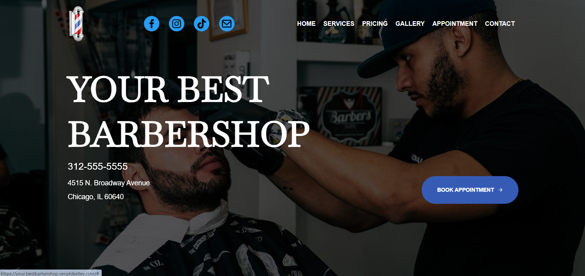 landing page for barbershop